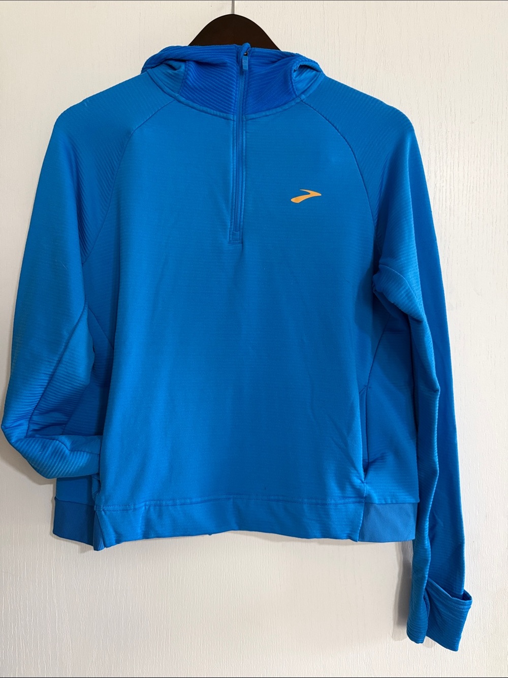 Brooks Electric Blue Half-Zip Pullover with Yellow Logo